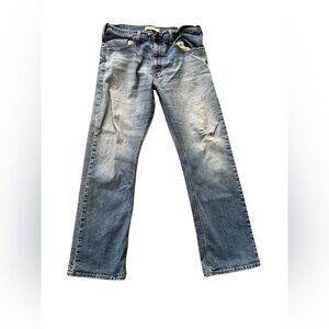 Levi Strauss Signature Bootcut Jeans Mens 34x30 Light Wash Distressed Faded